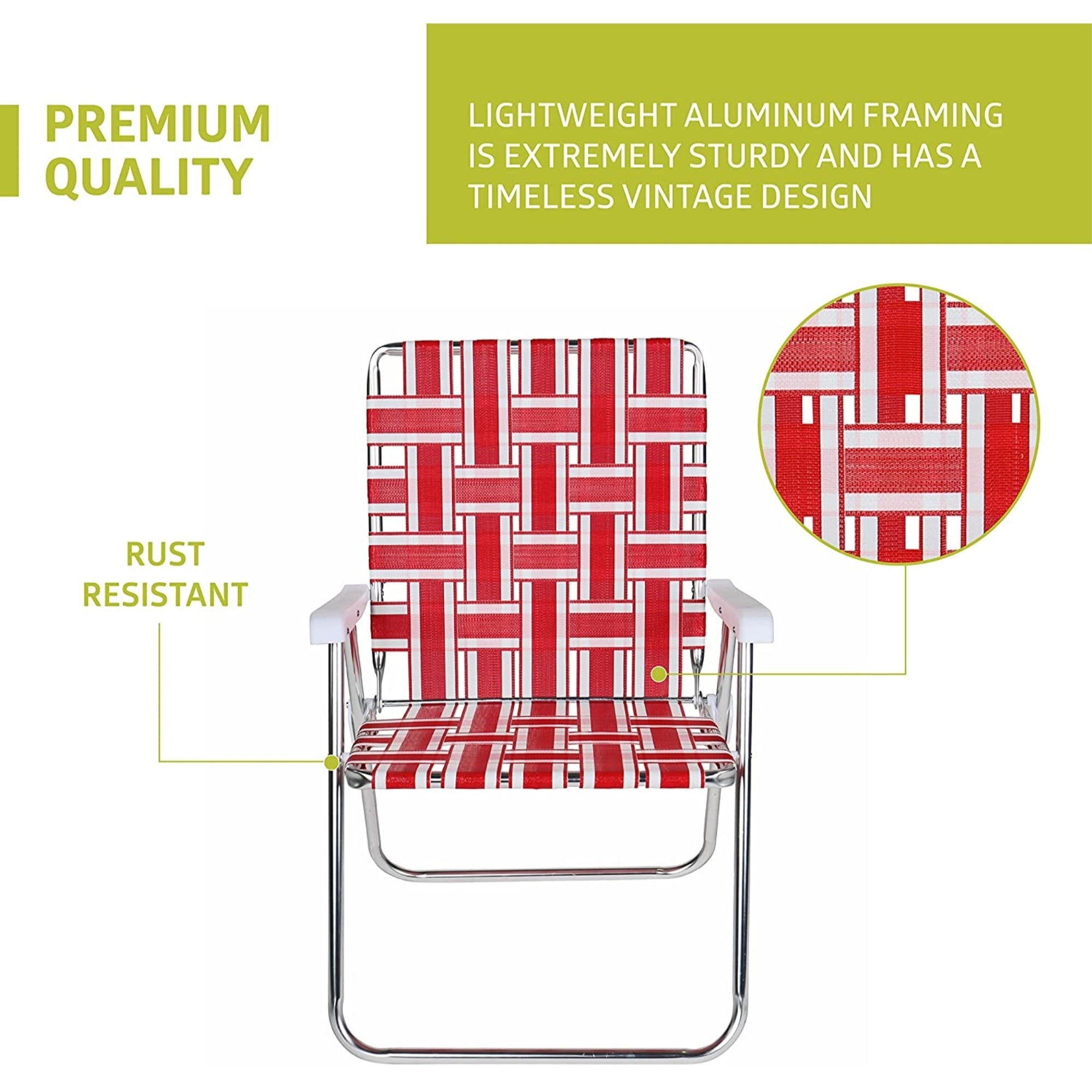 Red Metal Patio Folding Chair (Set of 2)