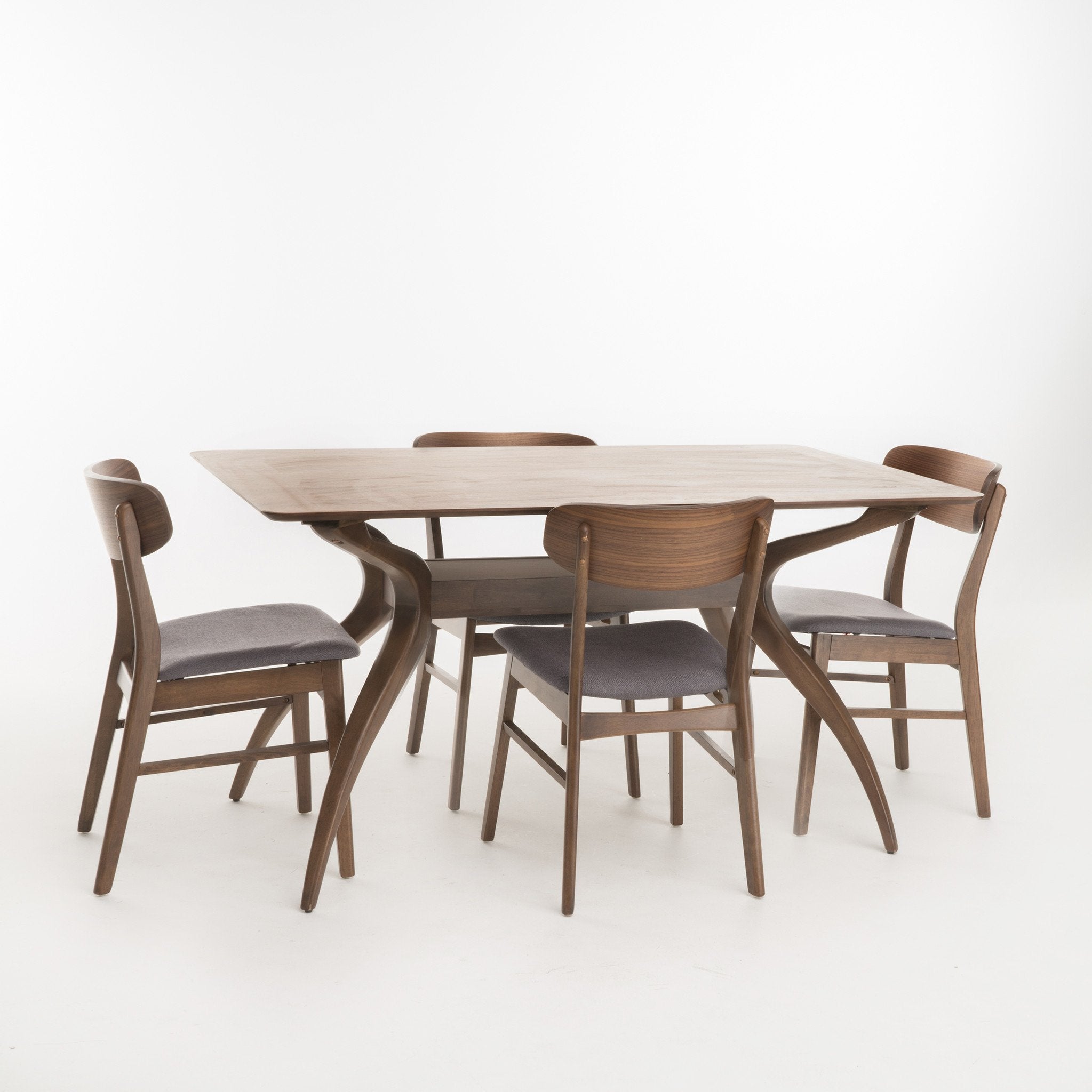 Leona Mid-Century Modern 5 Piece Dining Set