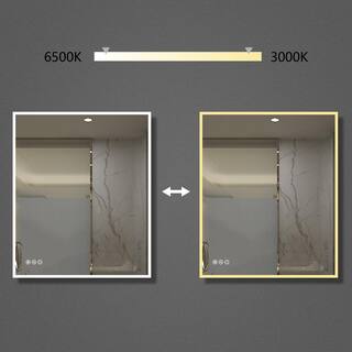 Boyel Living 30 in. W x 36 in. H Frameless Rectangular LED Light Bathroom Vanity Mirror KF-MC04-3036SF1