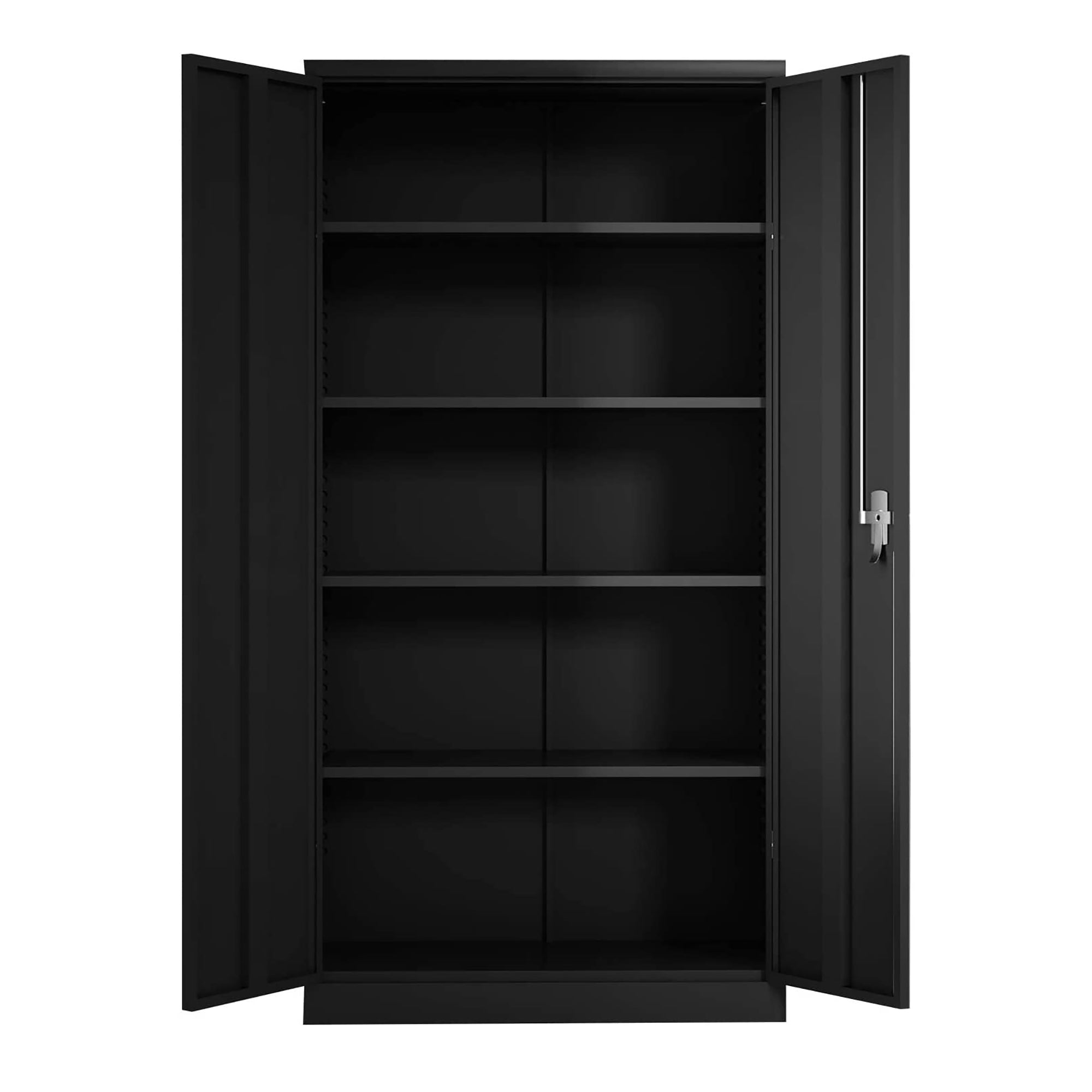 Aobabo 72 Inch Locking Metal Storage Cabinet with 4 Adjustable Shelves, Black