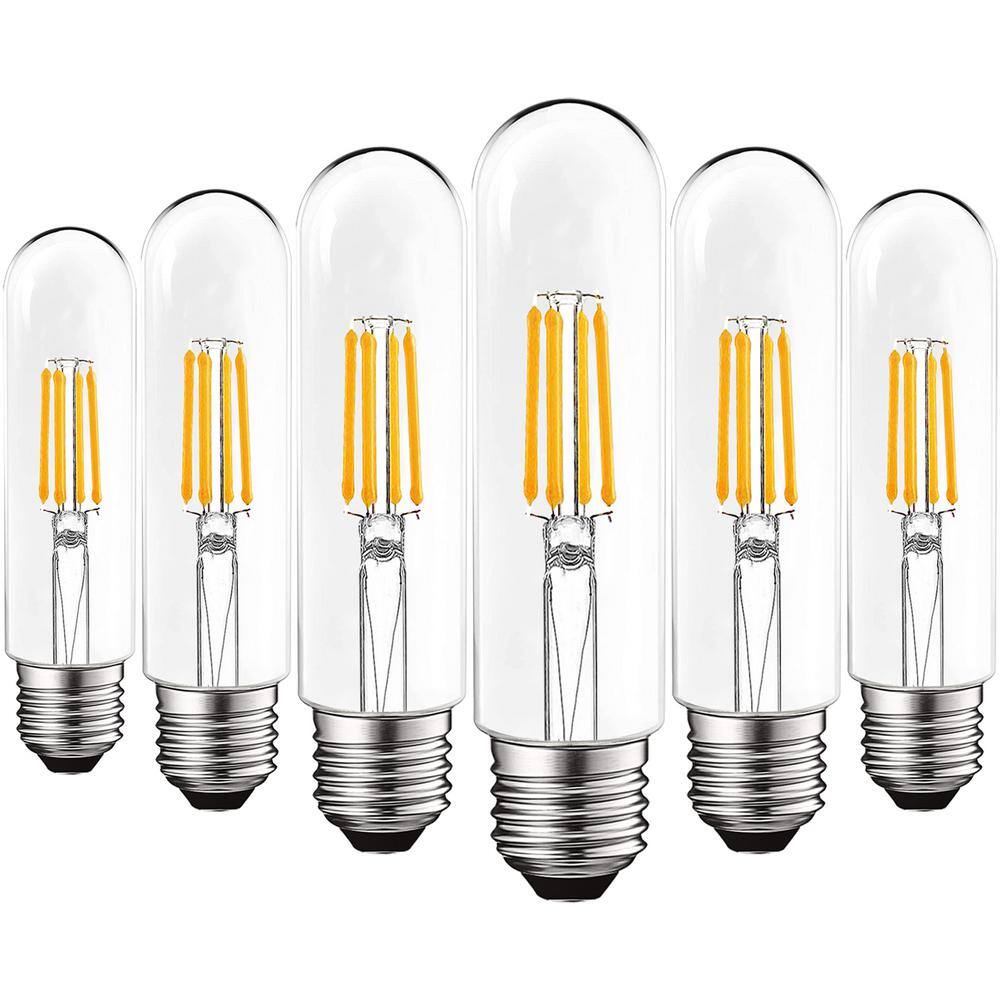 LUXRITE 60-Watt 5-Watt Equivalent T10 Dimmable Edison LED Light Bulbs UL Listed 2700K Warm White (6-Pack) LR21626-6PK