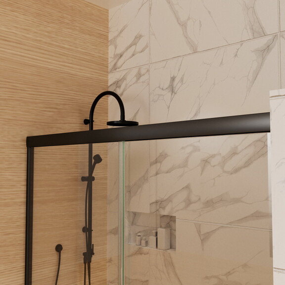 60 in. x 72 in. Traditional Sliding Shower Door in...