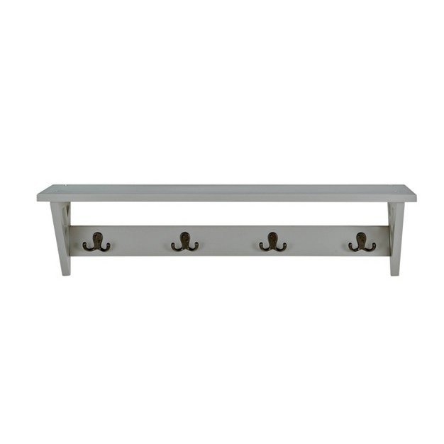 Middlebury Coat Hook With Shelf Gray Alaterre Furniture