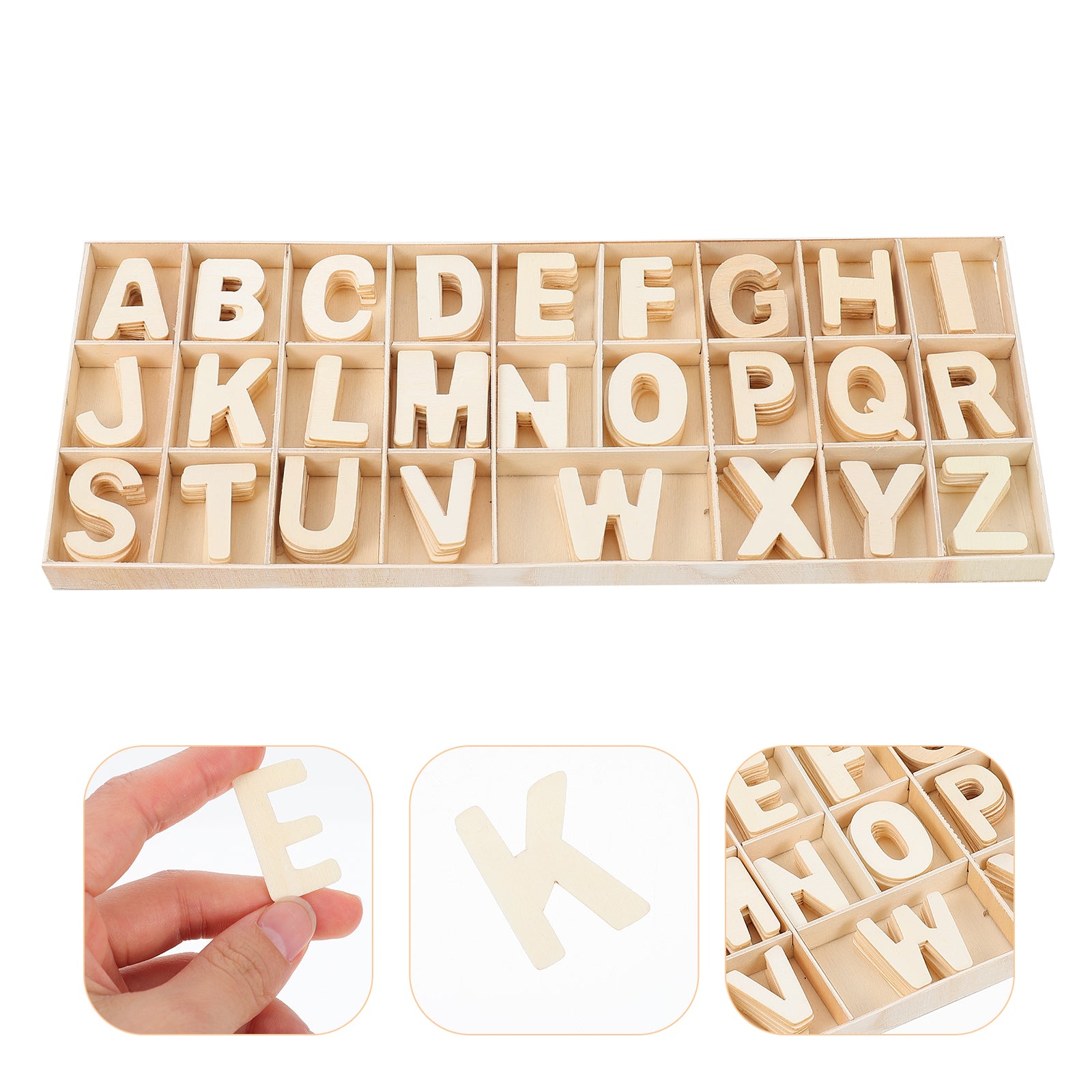 Etereauty Alphabet Letter Wooden Letters Wood Learning Cutout Craft Toys Education Crafts Recognition Writing Educational Chips