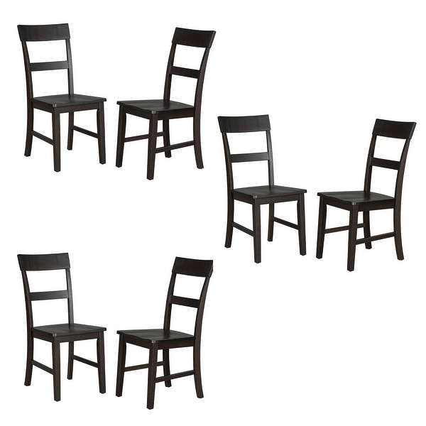 Dining Chairs with Ergonomic Design， Kitchen Solid Wood Chair Set of 6