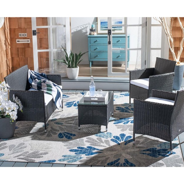 Bandele 4 Piece Patio Outdoor Living Set Safavieh