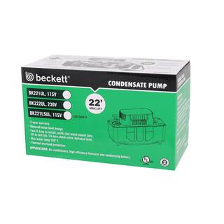 BECKETT Medium 115-Volt Condensate Removal Pump with Safety Switch and 22 ft. Max Lift BK221LSUL