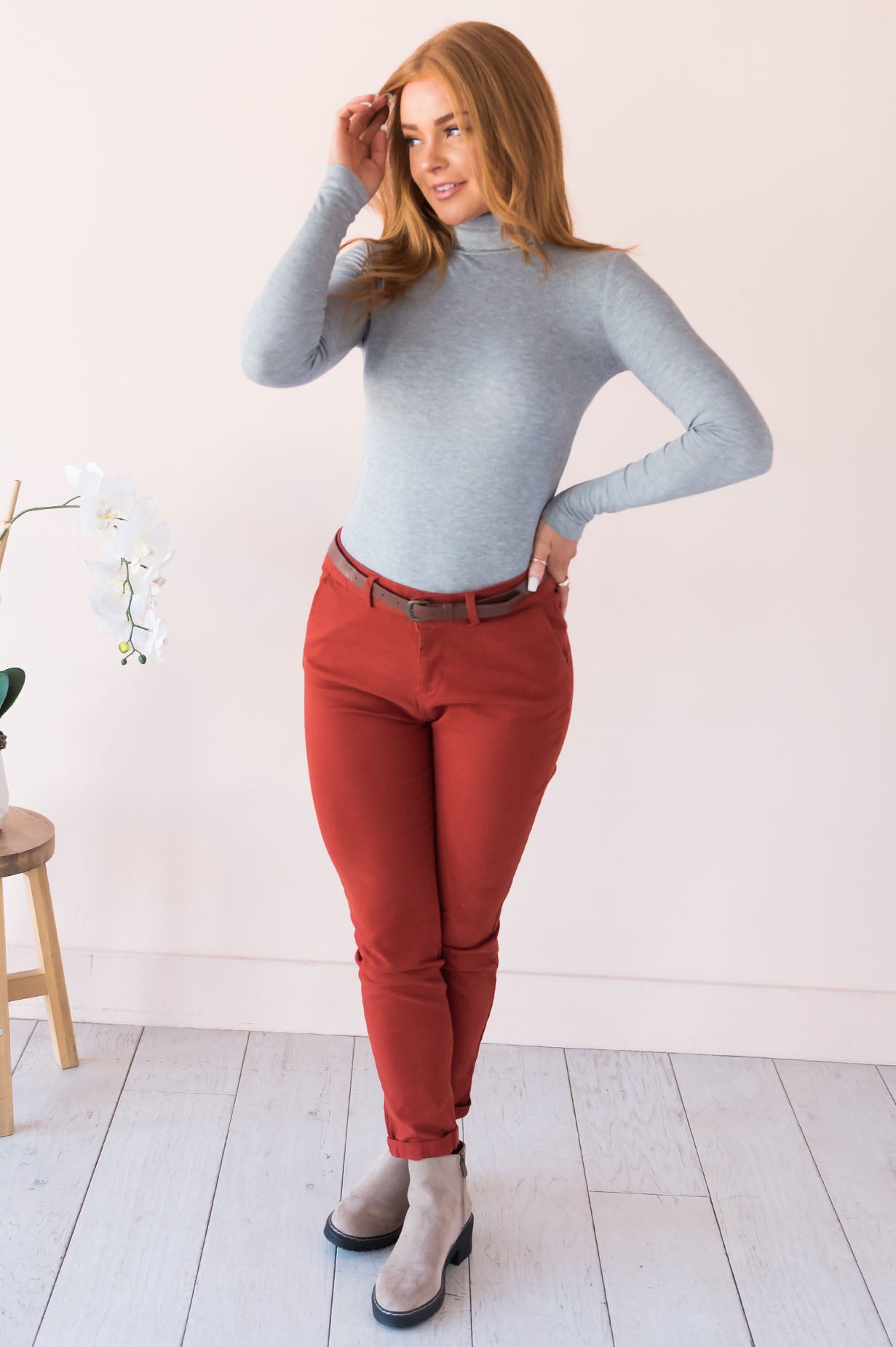 Optimistic Thoughts Modest Twill Pants