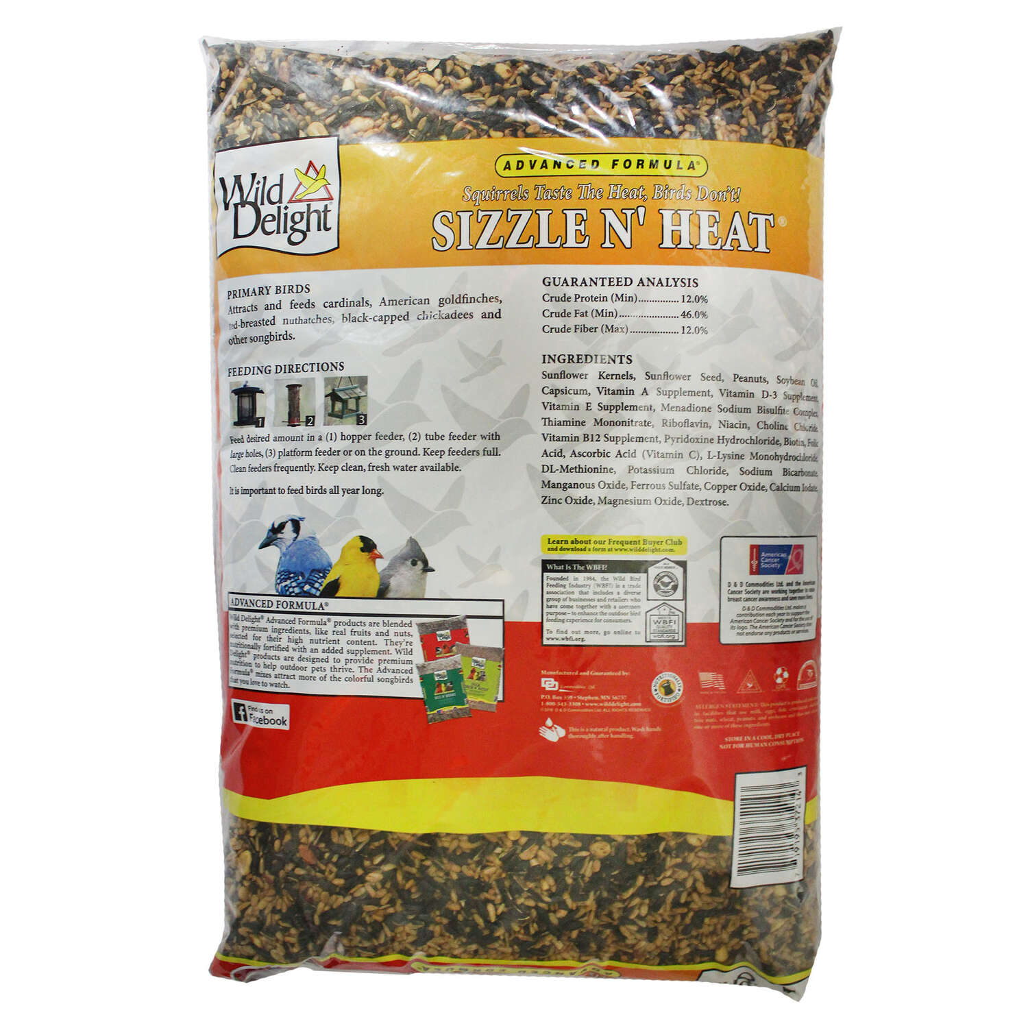 Wild Delight Sizzle N Heat Songbird Sunflower Kernels Wild Bird Food 14 lb