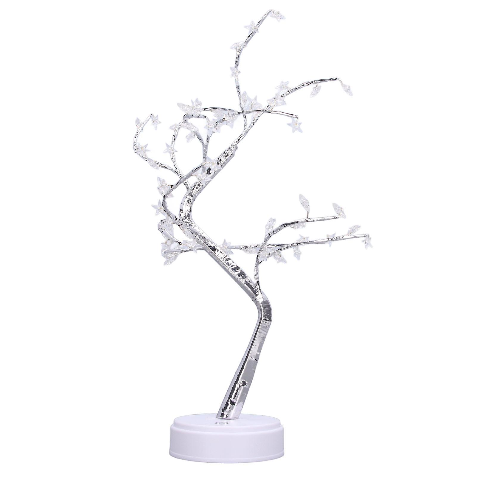 Tabletop Bonsai Tree Lamp Adjustable Safe Touch Switch Night Light with Copper Wire USB Cable for Home Party Office