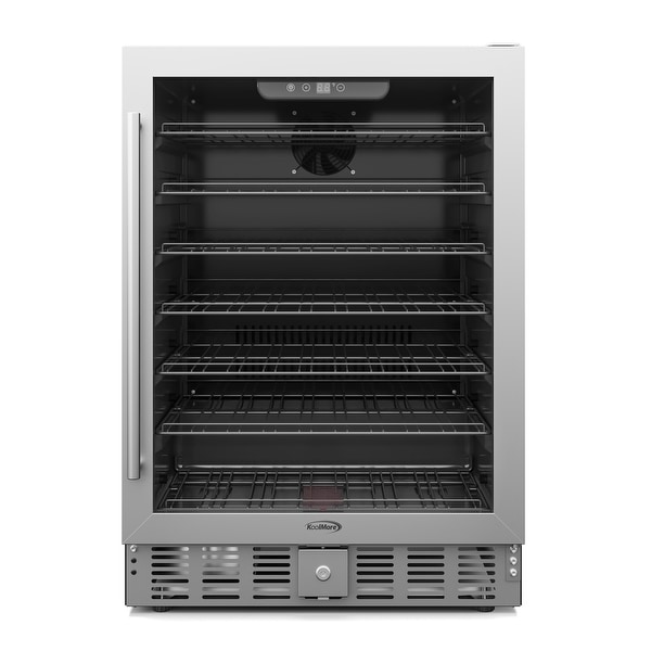 23.4 in. Stainless Steel， Glass-Door Built-In Refrigerator and Beverage Cooler， 5 Cu. ft.