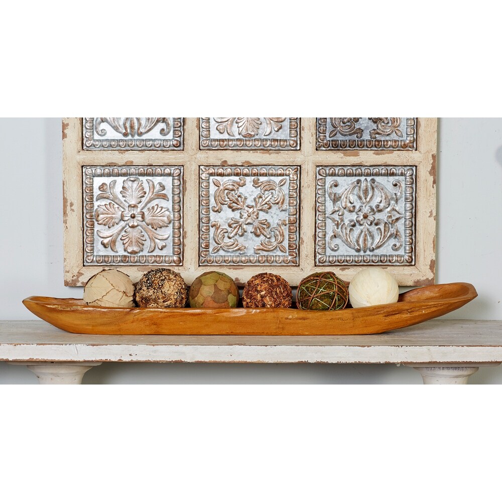 Brown Teak Wood Handmade Live Edge Tray   Small