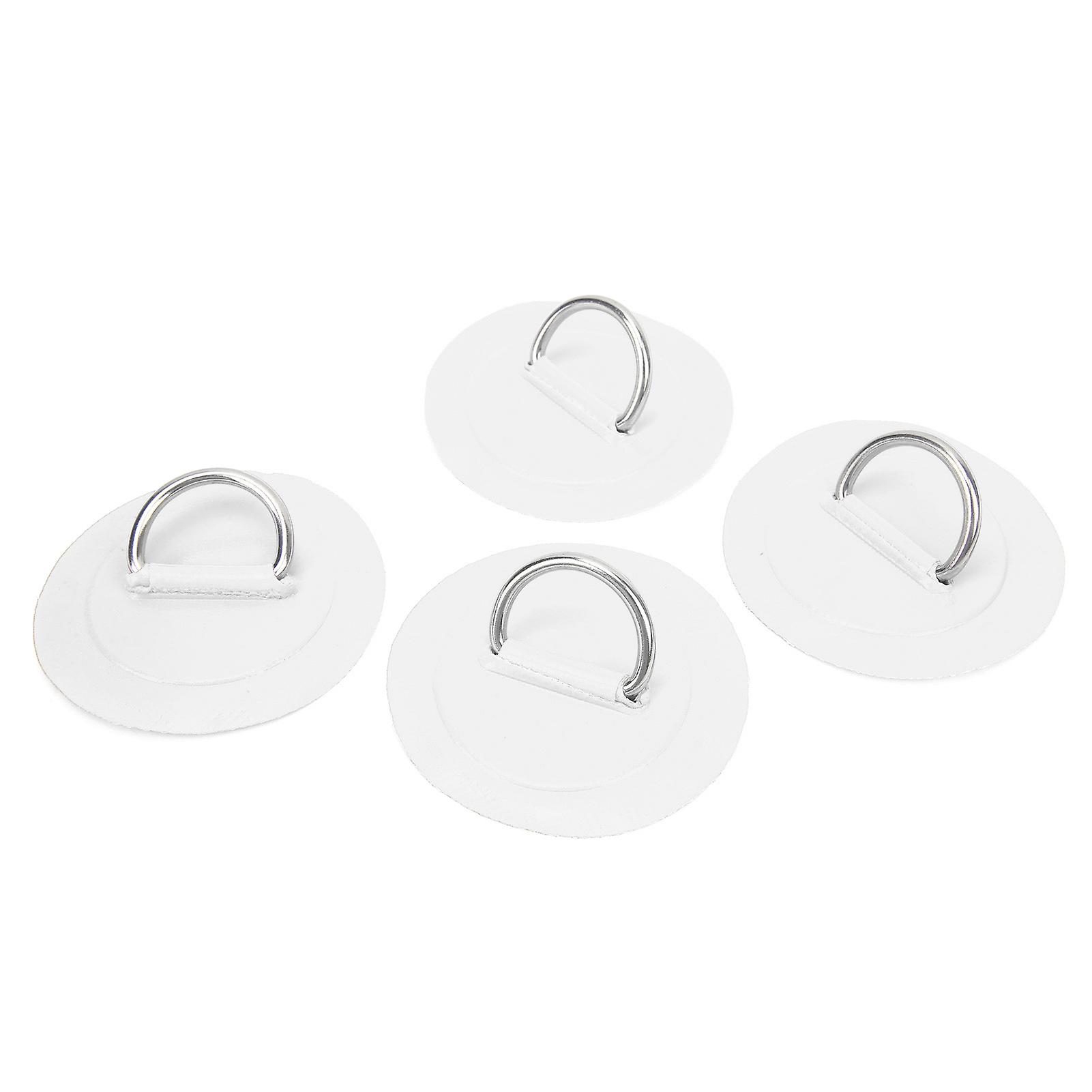 4 Pcs Inflatable Boat Dring Pad Patch Pvc Durable Marine Stainless Steel Fixed Bucklewhite