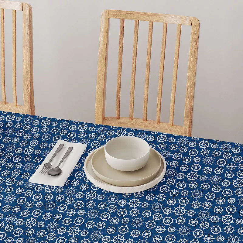 Square Tablecloth， 100% Polyester， 70x70， Boat Wheels