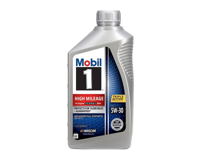 Mobil 1 High Mileage Full Synthetic Motor Oil 5W-30， 1 Quart - 103767