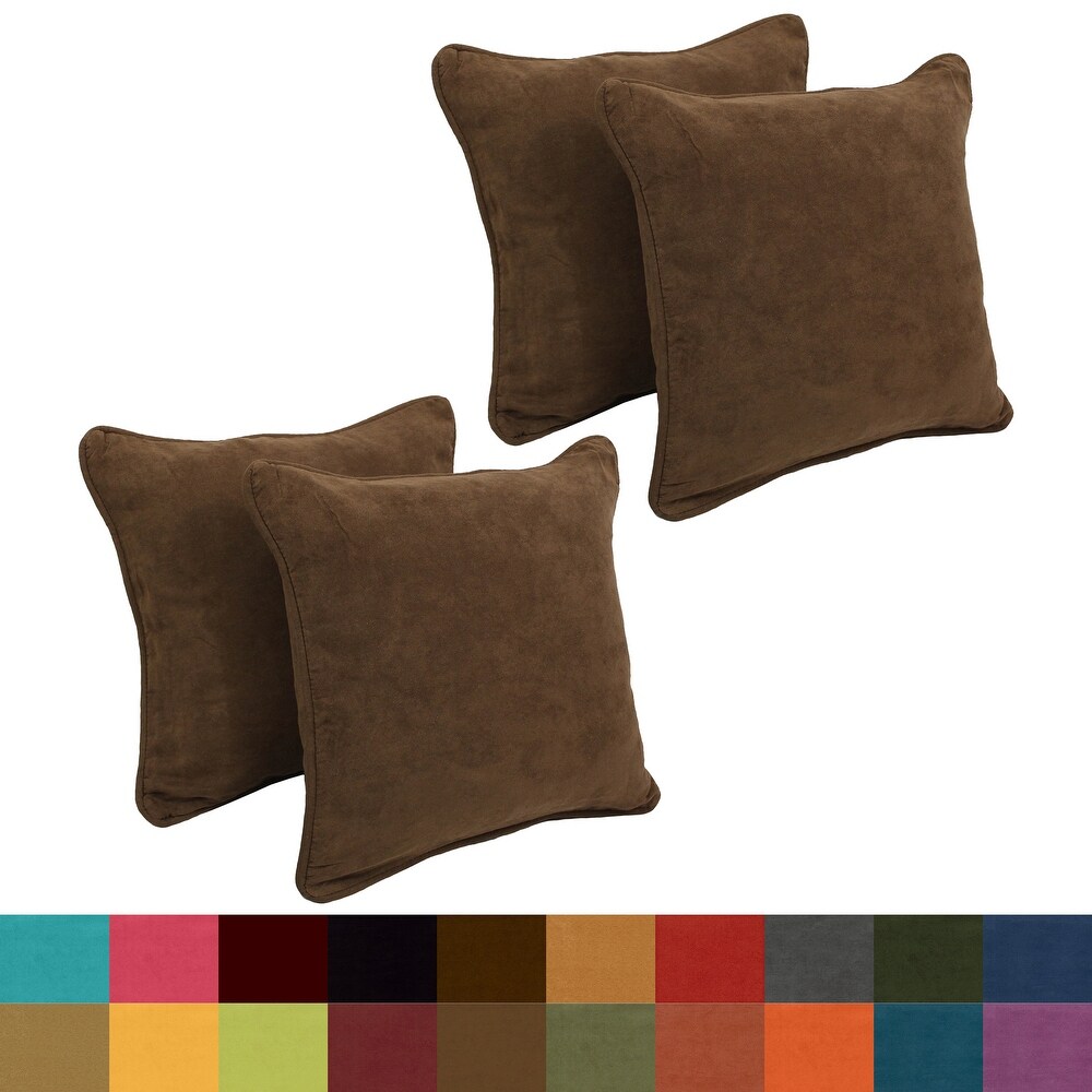 Blazing Needles 18 Inch Microsuede Throw Pillows (Set of 4)