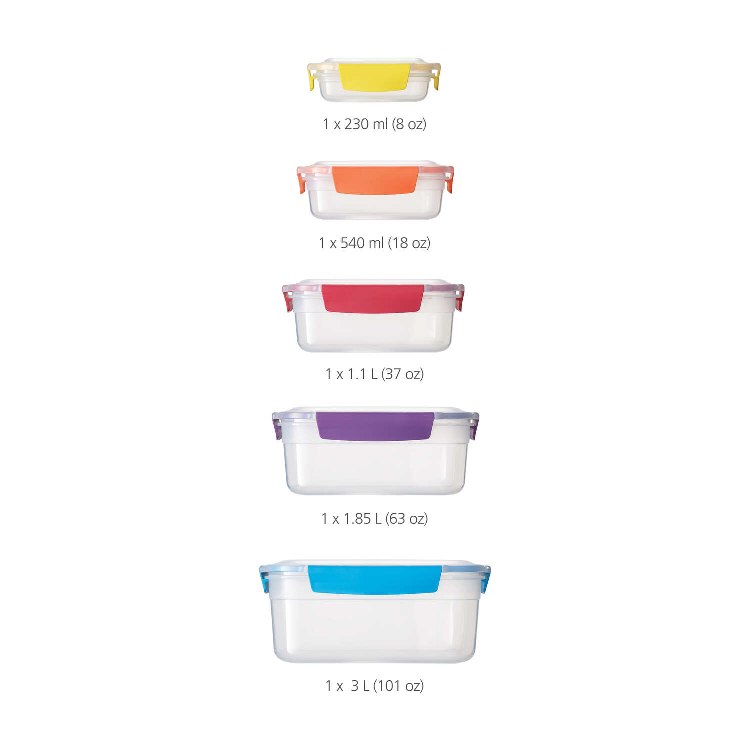 Joseph Joseph Nest Clear Food Storage Container Set 5 pk