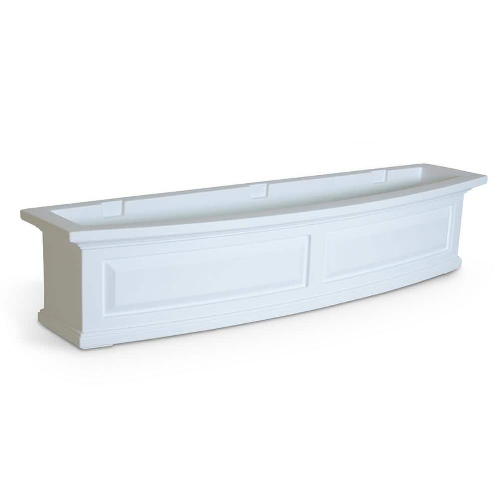 Mayne Nantucket 48 in. x 11.5 in. Self-Watering White Polyethylene Window Box 4831-W