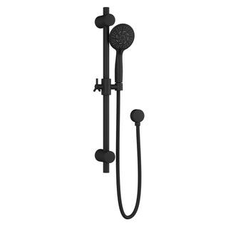 PULSE Showerspas Refuge 6-Spray Patterns with 1.8 GPM 10 in. Wall Mounted Dual Showerheads with Slide Bar and Valve in Matte Black 3006-MB-1.8GPM