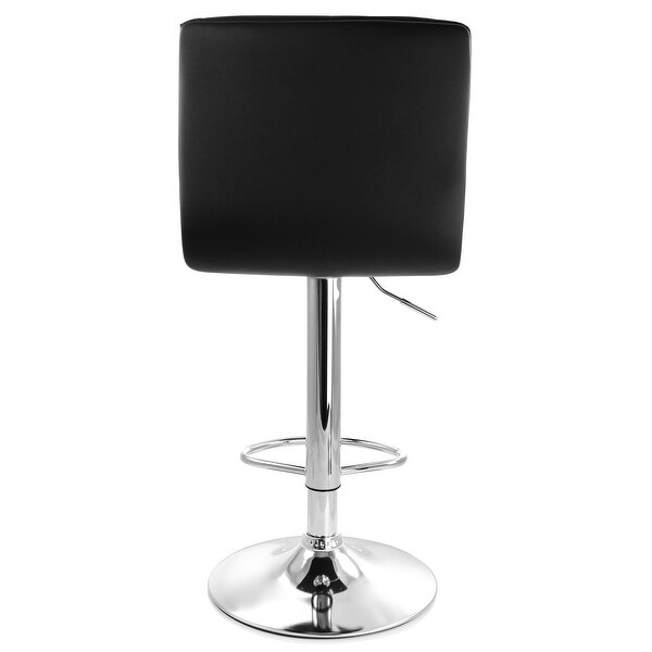 Elama 2 Piece Adjustable Diamond Tufted Faux Leather Bar Stool - 2 Piece Set