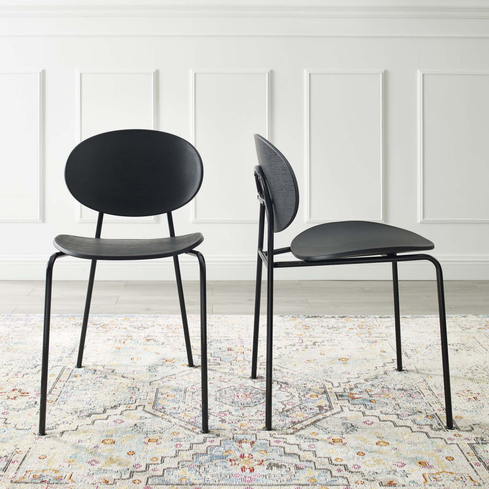 Palette Dining Side Chair Set of 2 EEI 3902 BLK   Midcentury   Dining Chairs   by Kolibri Decor  Houzz