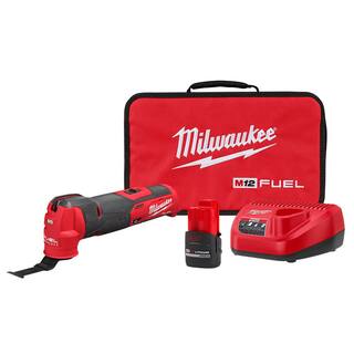 MW M12 FUEL 12V Lithium-Ion Cordless Oscillating Multi-Tool Kit wHigh Output 2.5 Ah Battery Charger Accessories  Bag 2526-21HO