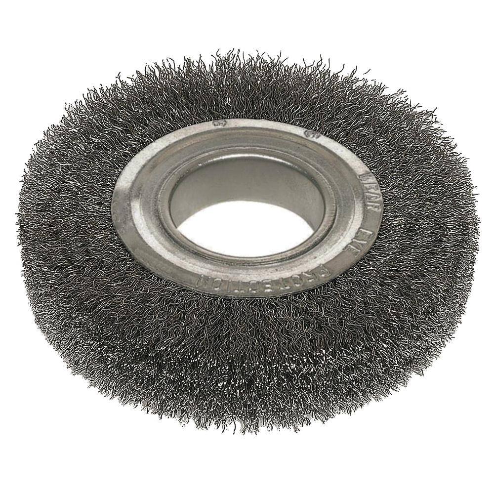 Robtec 6 in. x 2 in. Arbor Hole Crimped Wire Wheel Brush 600WCCA12