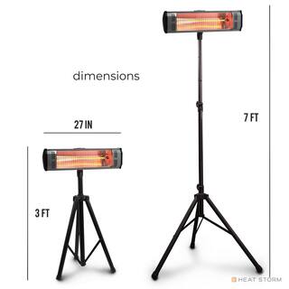 Heat Storm Tradesman 1500-Watt Electric Outdoor Infrared Quartz Portable Space Heater with Tripod and WallCeiling Mount HS-1500-TT