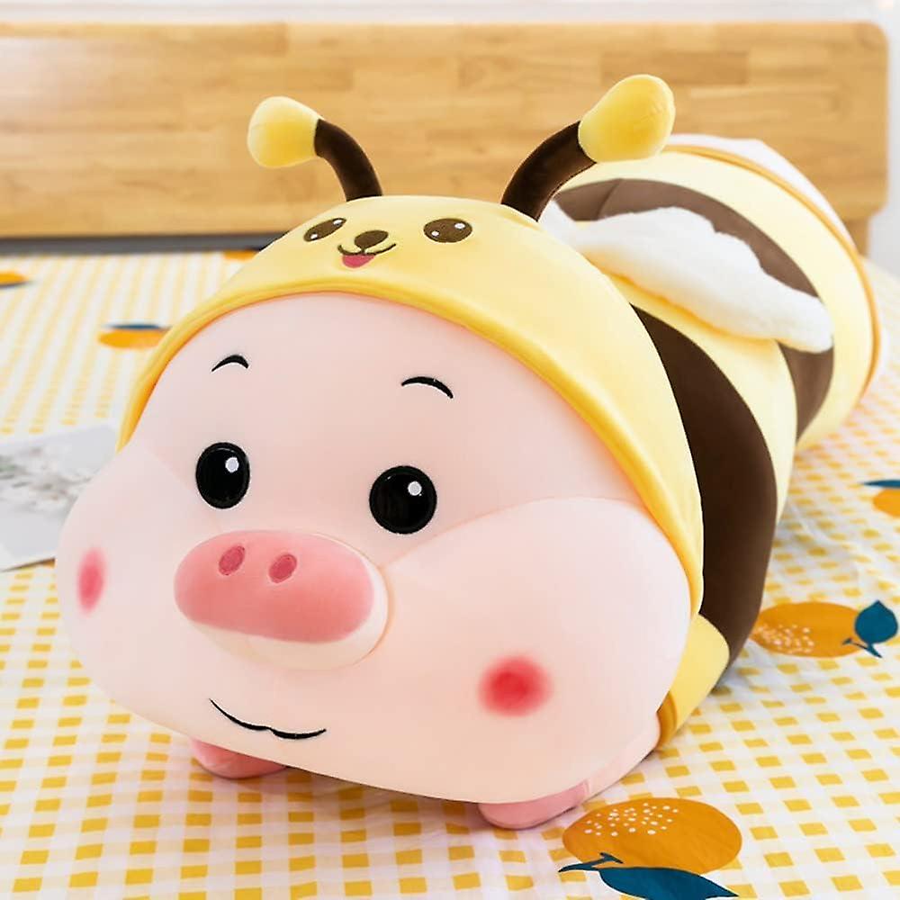 Bee Plush Toy， Soft And Cuddly Piggy Plush Toy Soft Pig Stuffed Animal Plush Body Pillow - Suitable For Children Girl Boy Gift (60cm/23.6inch)