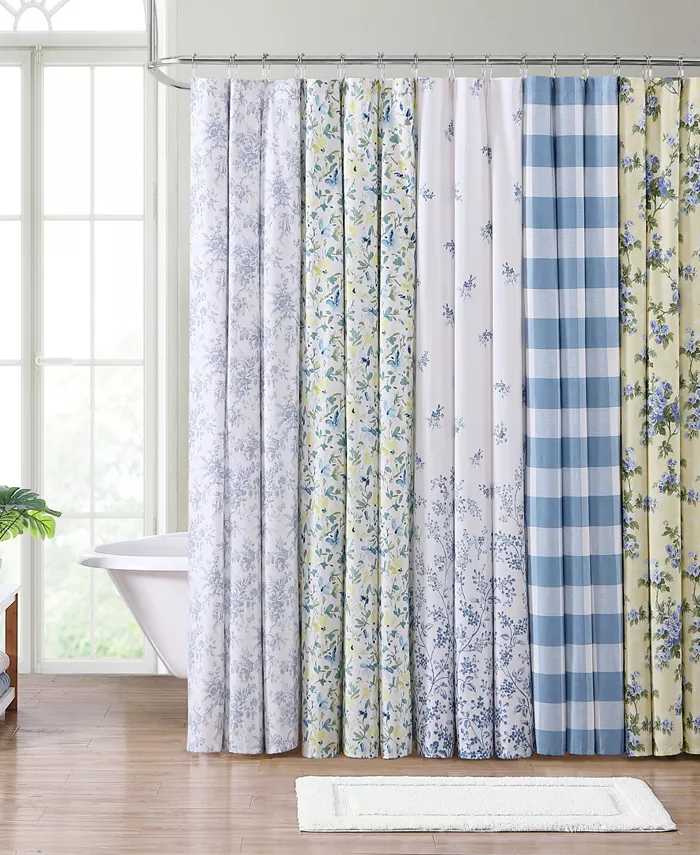 Laura Ashley Cynthia Cotton 72 x 72 Shower Curtain