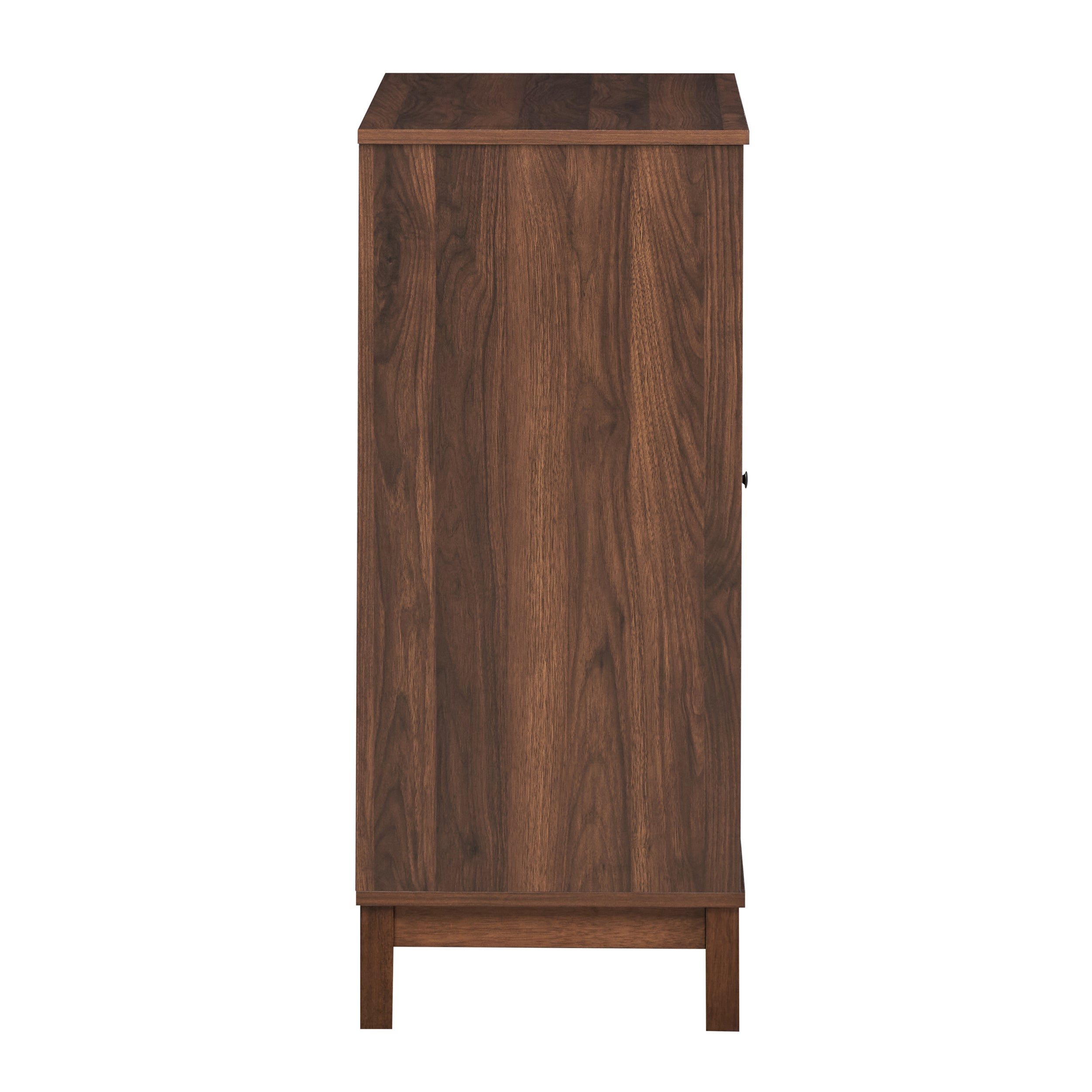 Hurlbut Mid Century Modern Wooden 8 Bottle Wine Cabinet, Walnut and Dark Brown