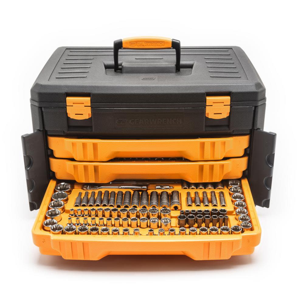 243 Pc. 12 Point Mechanics Tool Set in 3 Drawer Storage Box