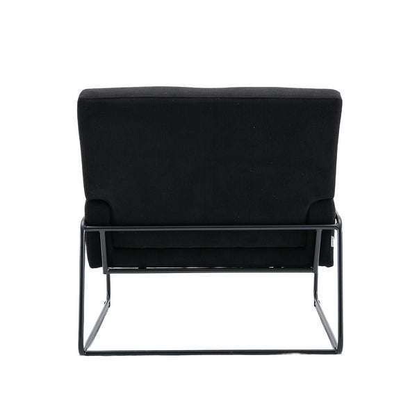 Modern Industrial Slant Armchair with Metal Frame