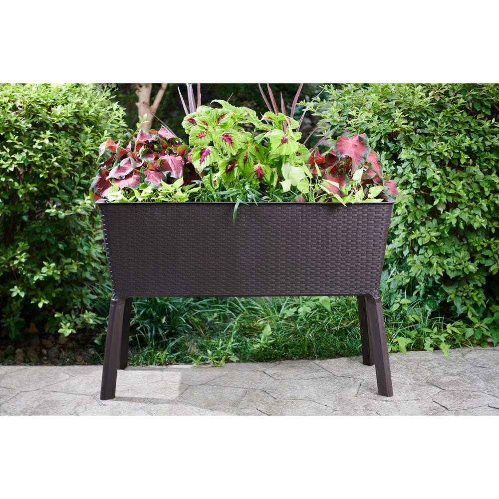 Vigoro 44.5 in. W x 15.25 in. H Easy Grow Elevated Resin Garden Bed Large 999-2201