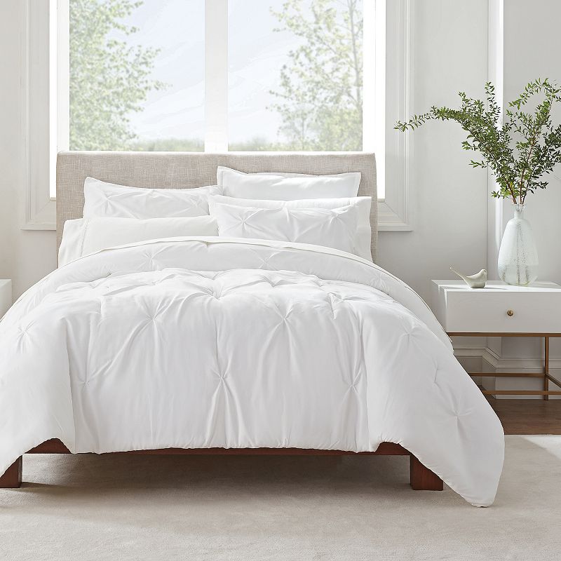 Serta? Simply Clean Antimicrobial Pleated 3-Piece Comforter Set with Shams