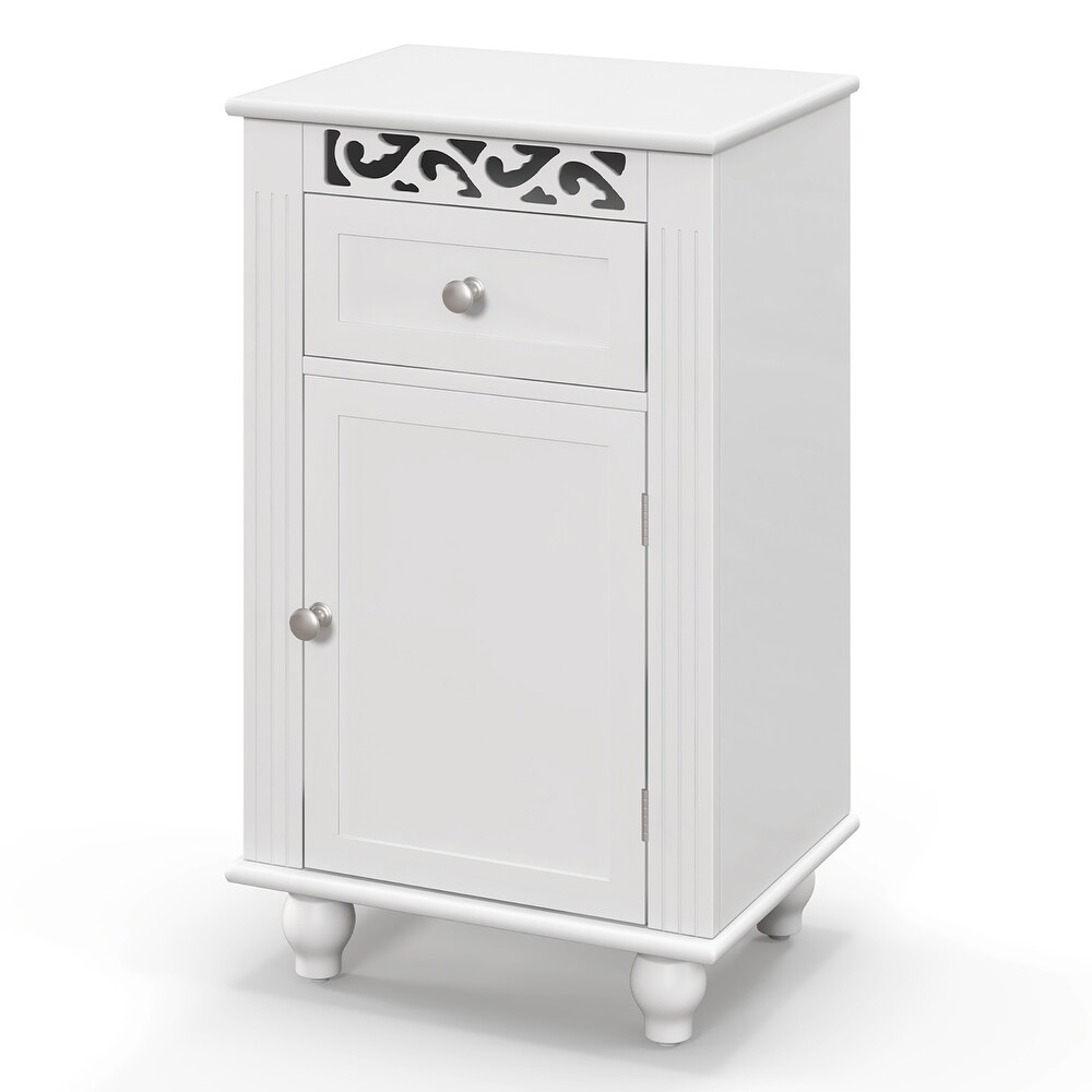 Costway Bathroom Floor Cabinet Side Storage Organizer with 1 Drawer     See Details