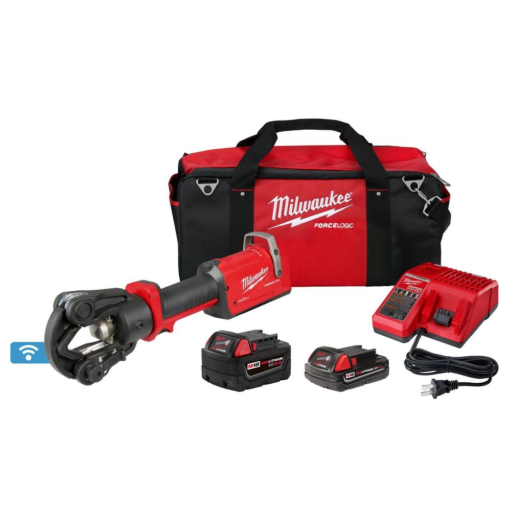 Milwaukee M18 FORCE LOGIC 11T Dieless Latched Linear Utility Crimper Kit 2876-22 from Milwaukee