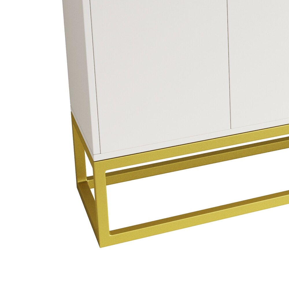 Storage Cabinet with Square Metal Legs and Particle Board Material