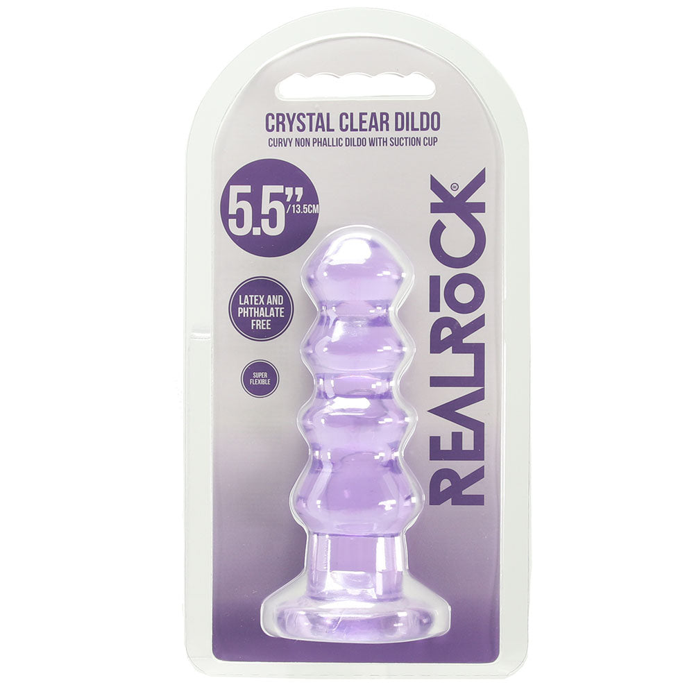 RealRock Crystal Clear Jelly 5.5 Inch Curvy Dildo in Purple