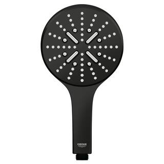 GROHE Rainshower Smartactive 3-Spray Patterns with 1.75 GPM 5 in. Wall Mount Handheld Shower Head in Matte Black 265452430