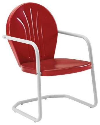 Griffith Outdoor Metal Armchair Bright Red Gloss   Contemporary   Outdoor Lounge Chairs   by Kolibri Decor  Houzz