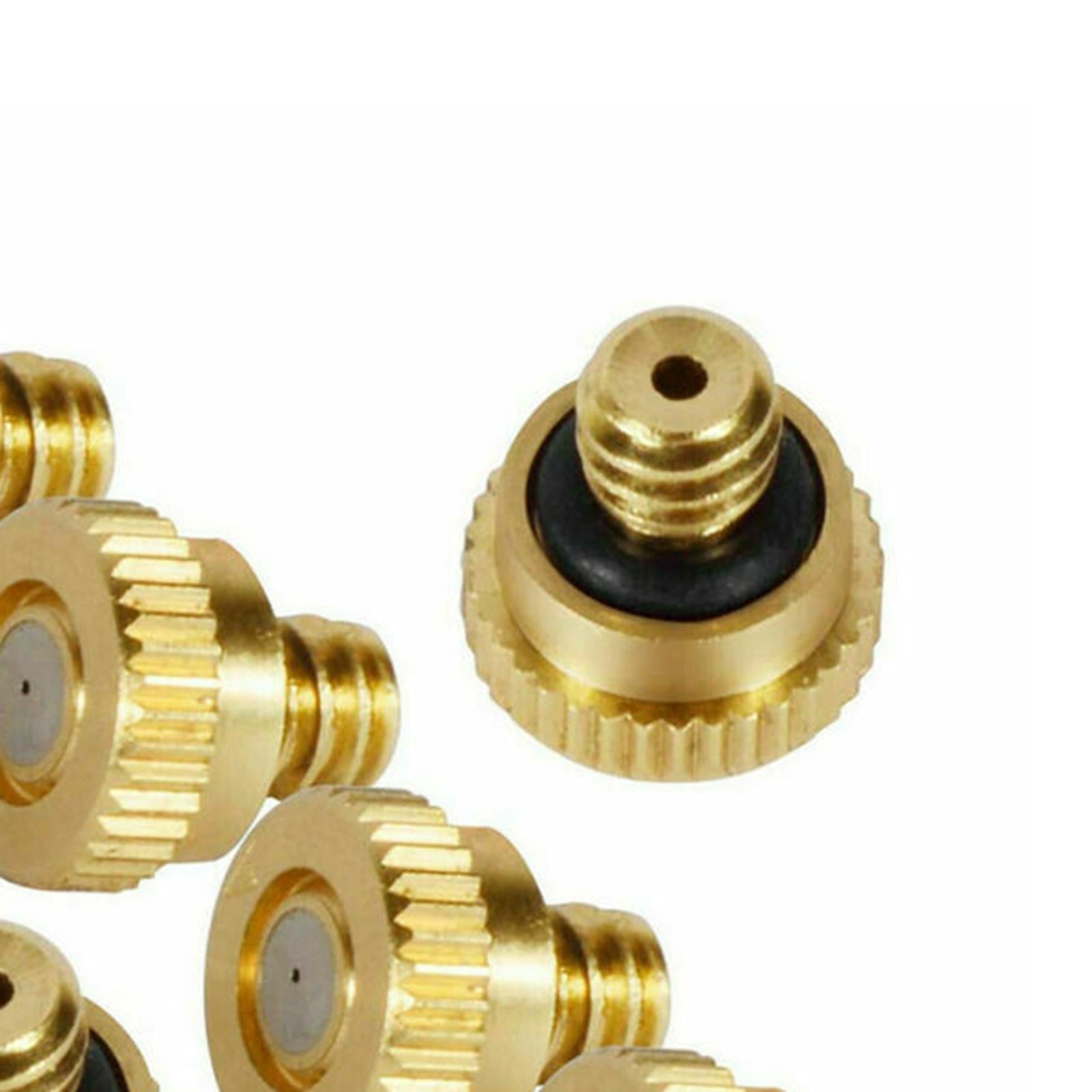 20 Pack Brass Misting Nozzles Replacement Heads for Garden Patio Lawn Landscaping and Outdoor Cooling Mister .6mm