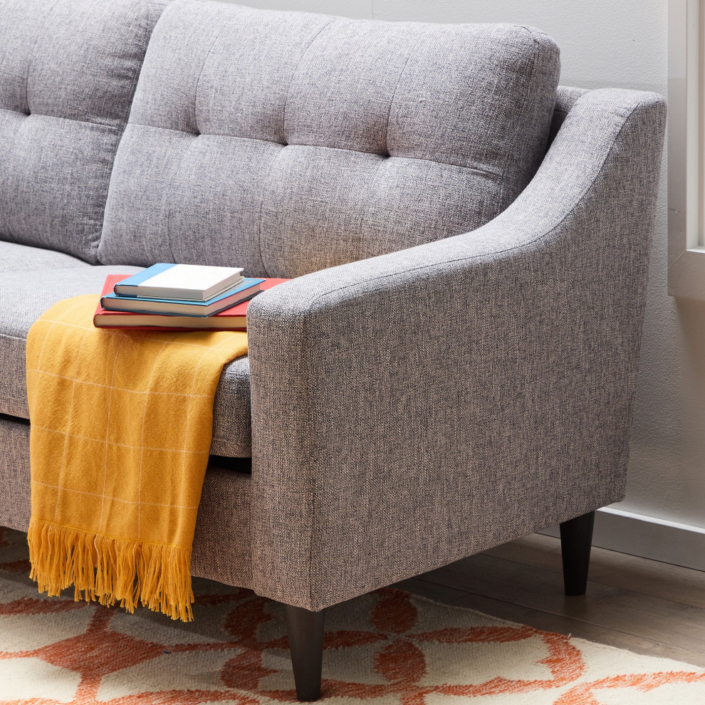 Retro Sofa  Cushioned Seat With Curved Back  ampTufted Back   Midcentury   Sofas   by Decorn  Houzz