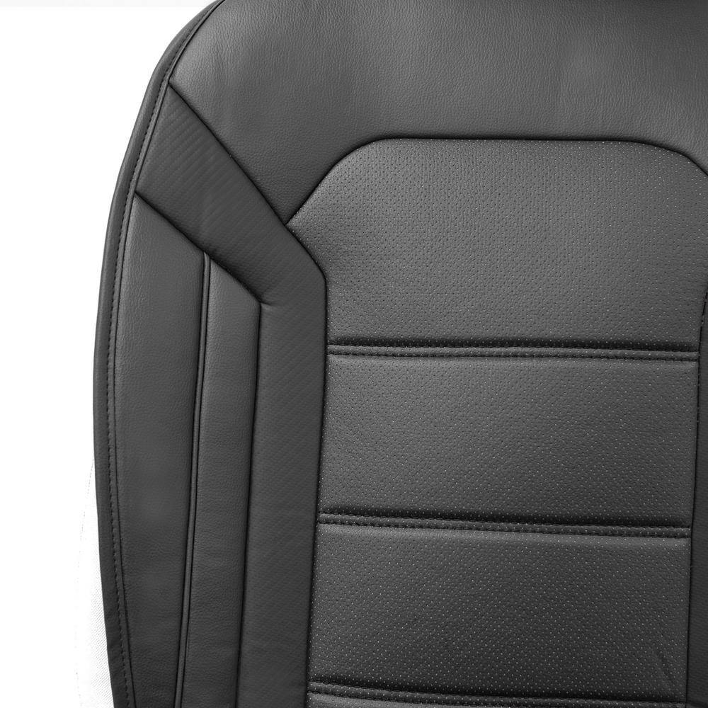 FH Group Futuristic Leather 47 in. x 23 in. x 1 in. Seat Cushions - Front Set DMPU208102BLACK