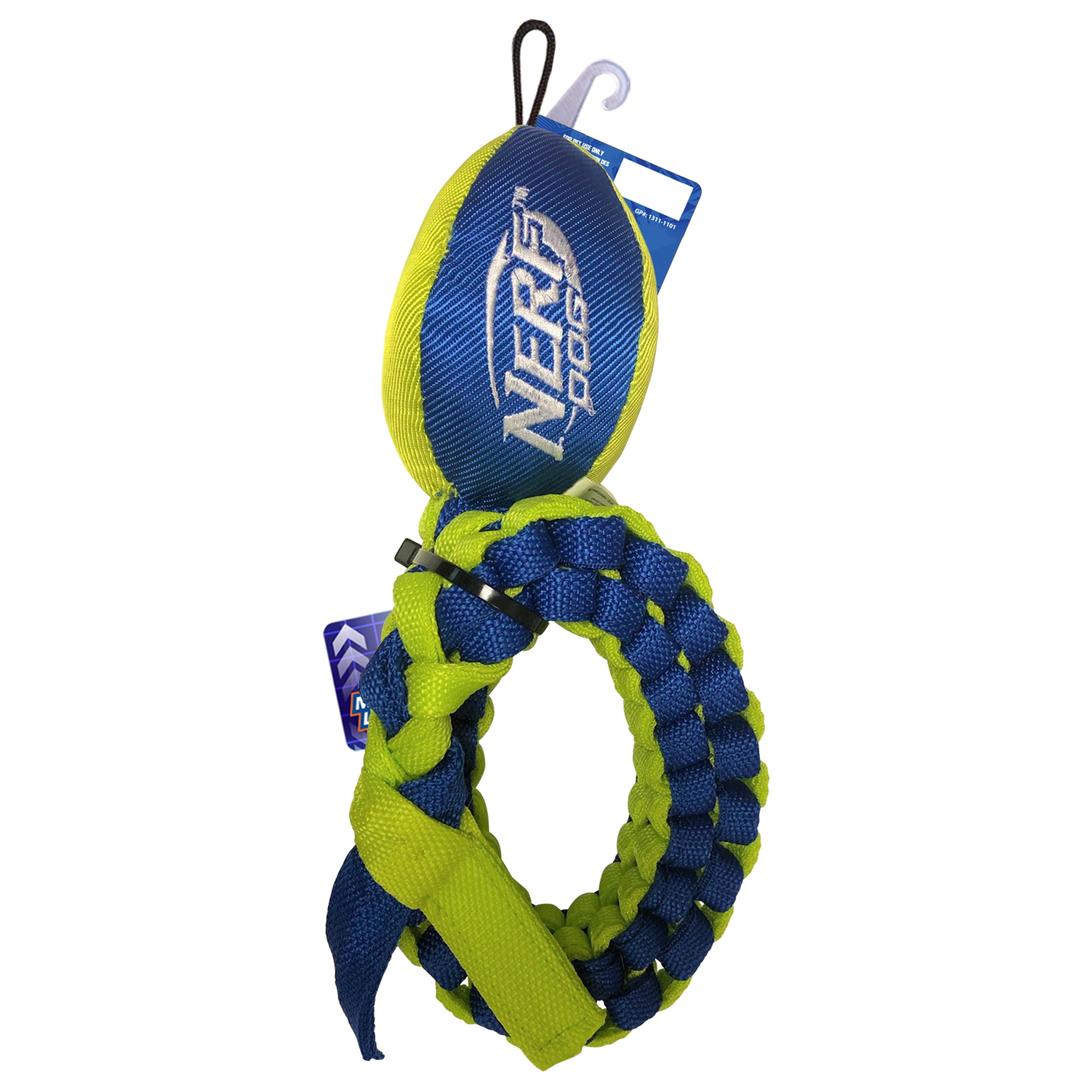 Nerf Dog Vortex Chain Tug Dog Toy with Durable Braided Nylon， 25