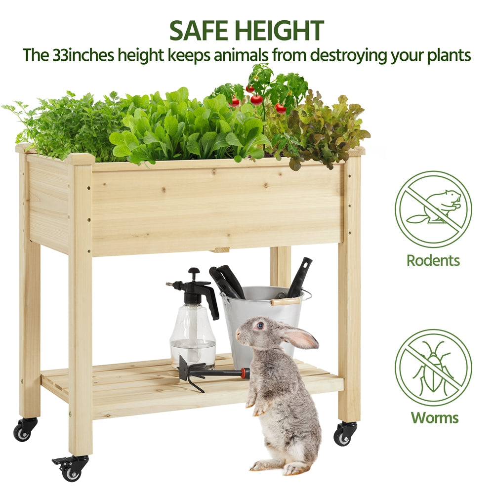 Topeakmart Raised Garden Bed Wooden Elevated Garden Bed Planter Box Kit with Legs