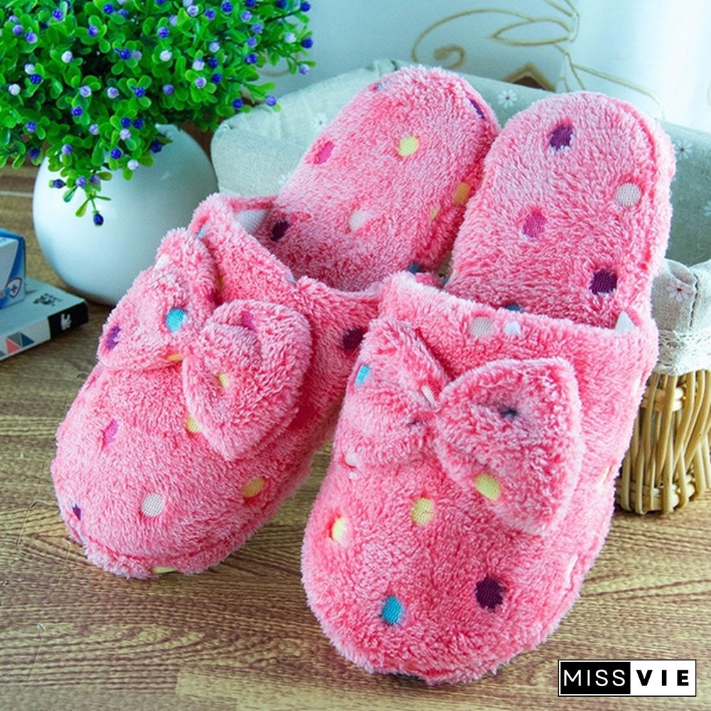 Women Cute Warm Soft Plush Slipper Ladies Home Non-Slip Slippers Indoor Shoes