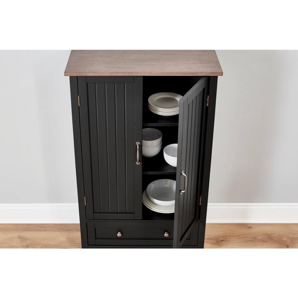 StyleWell Bainport Black with Haze Top Wood Kitchen Pantry with Haze Top (28 in. W x 45 in. H) SK19238Ar1-B