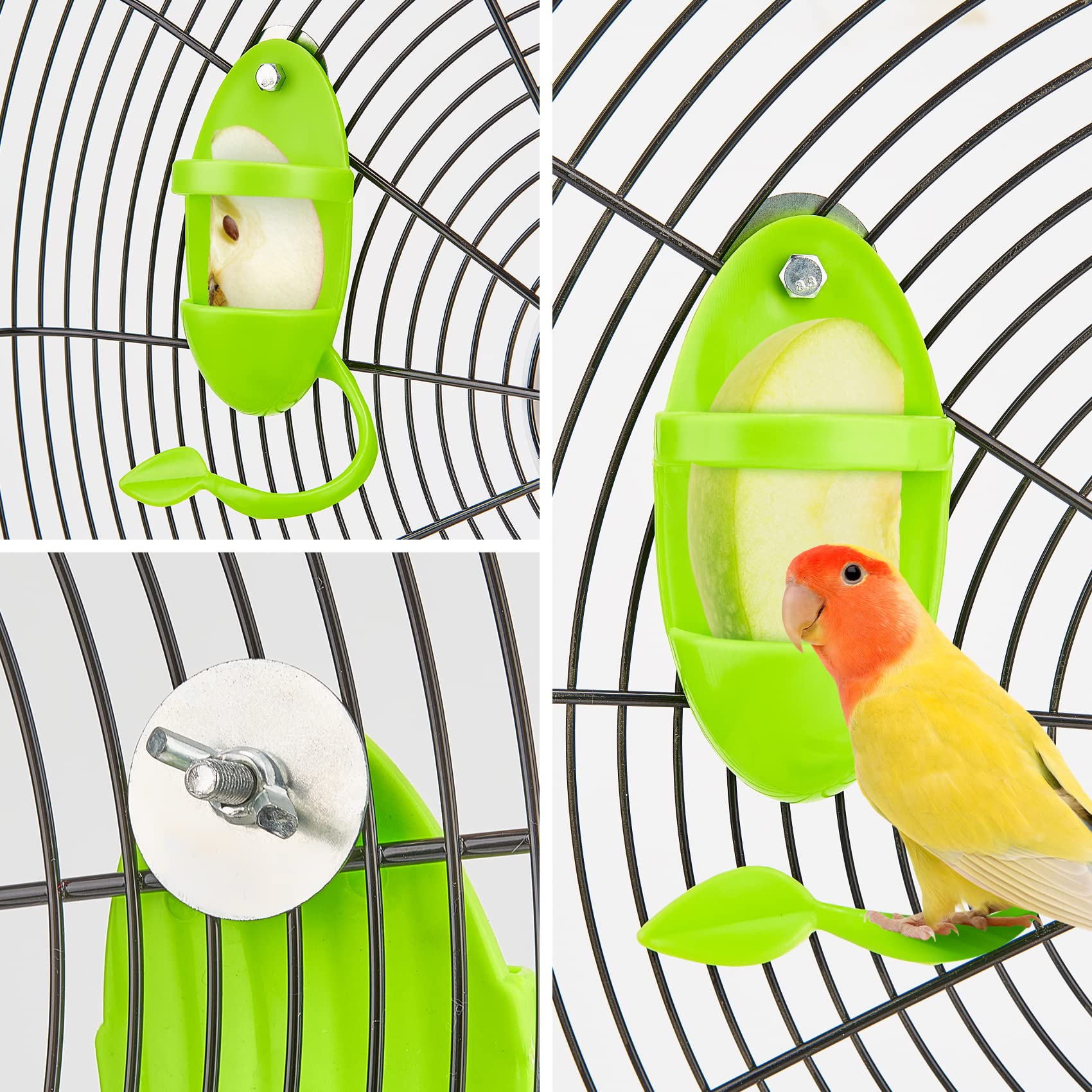 Bird Feeding Cup+Bird Perch Stand; Bird Toys，Cuttlebone Stand Holder Rack Birdcage Accessories Fruit Vegetable Storage for Birds Parakeets Cockatiels， Conures， Macaws， Lovebirds， Finches