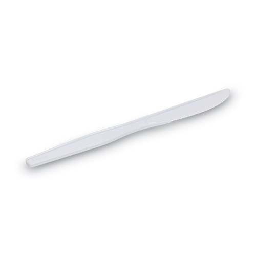 Dixie Plastic Cutlery， Heavyweight Knives， White， 1，000/Carton (KH217)